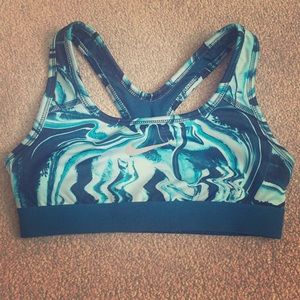 Nike blue marbled sports top